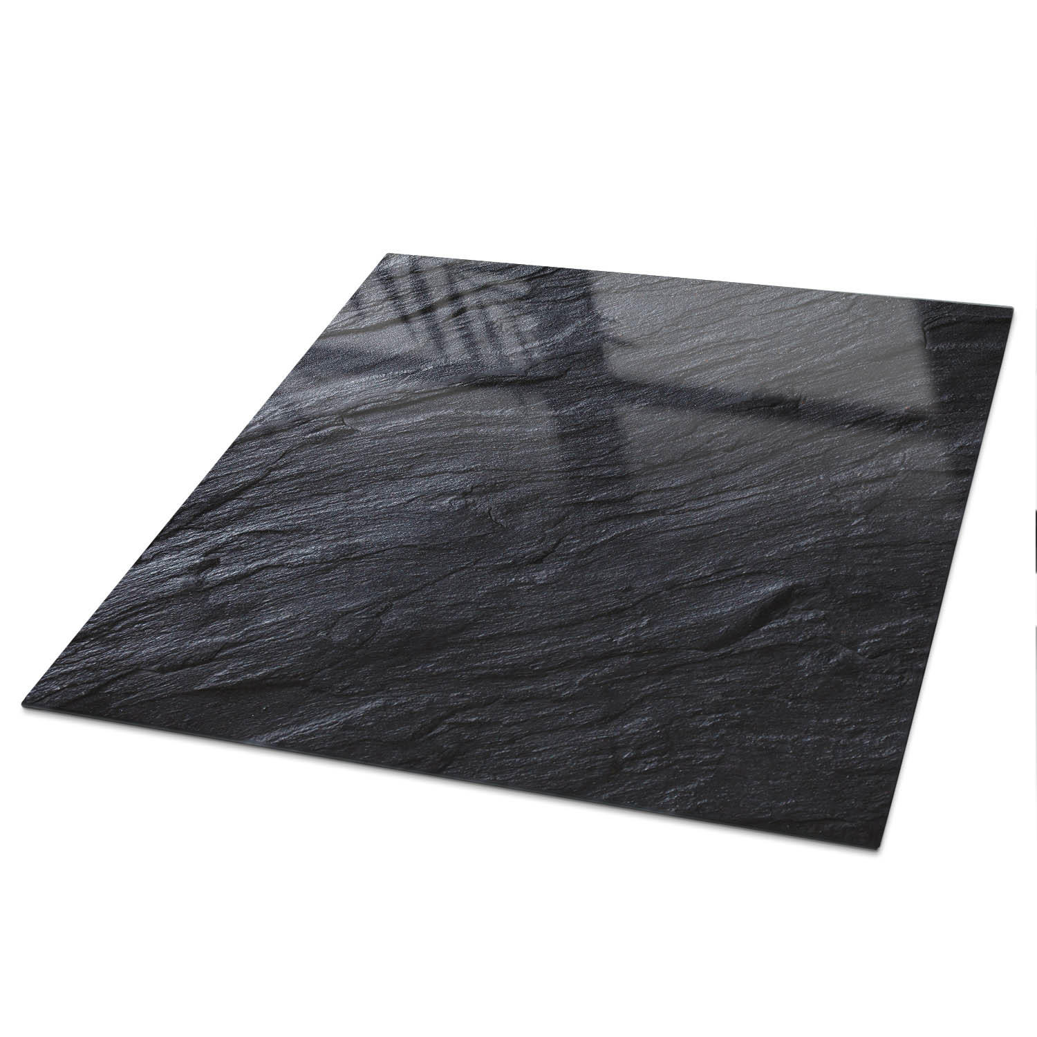 TISCHPLATTE 50x50 cm – Steintextur - Weiß, Glas (0.4/50/50cm) - Wallfluent