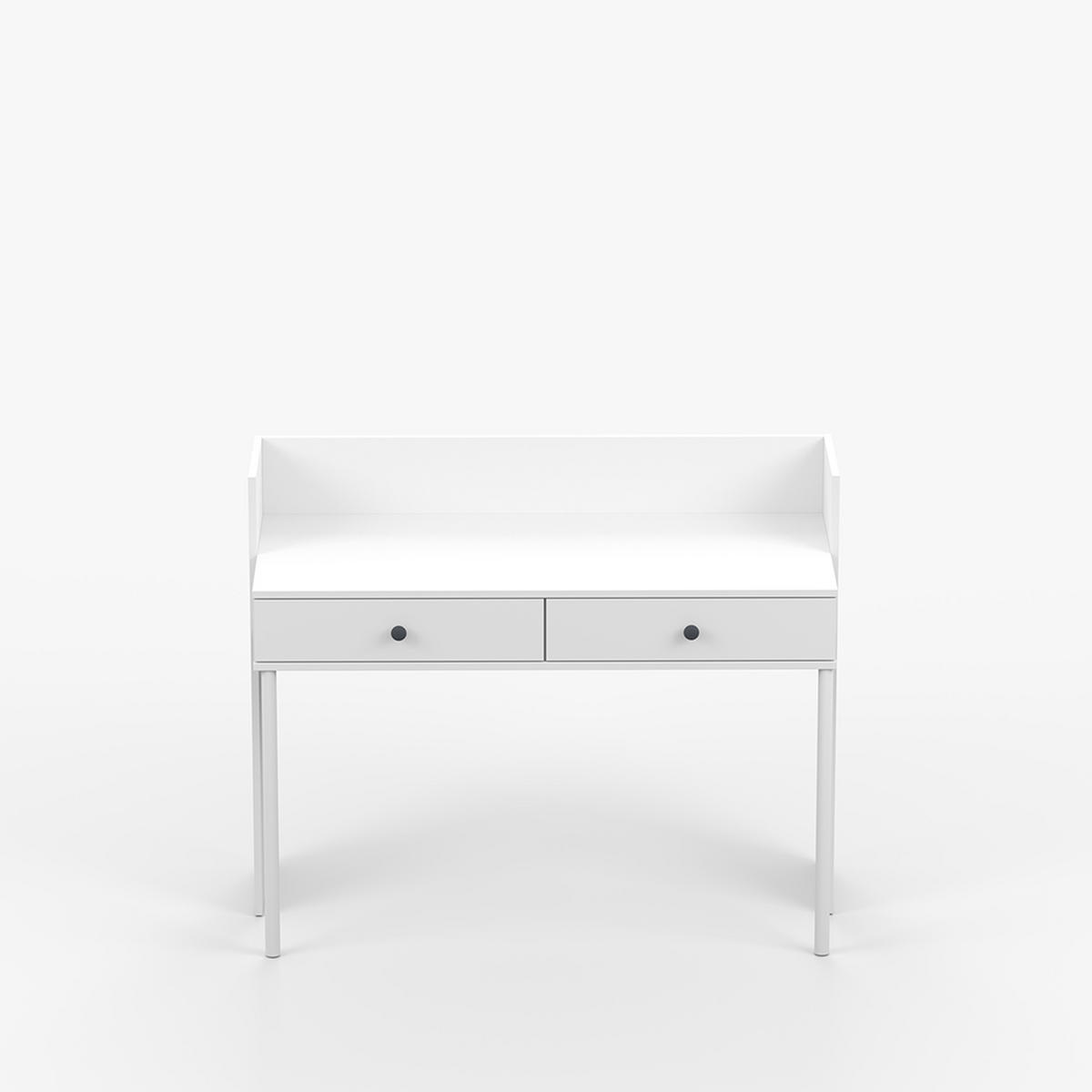 SCHREIBTISCH OLAF I 115/77/53cm Weiß, Griff Anthrazit - Anthrazit/Weiß, Holzwerkstoff/Metall (115/77/53cm) - imoebel24