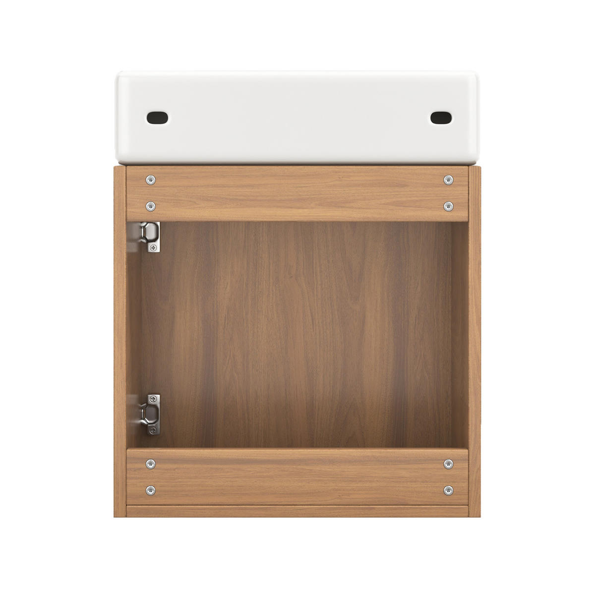 KOUPELNOVÁ skříňka s umyvadlem z MDF 46x26x56 cm v dekoru přírodního dřeva se soft-close dvířky a 3D čelem - přírodní, kompozitní dřevo (46/56/26cm) - Modfu