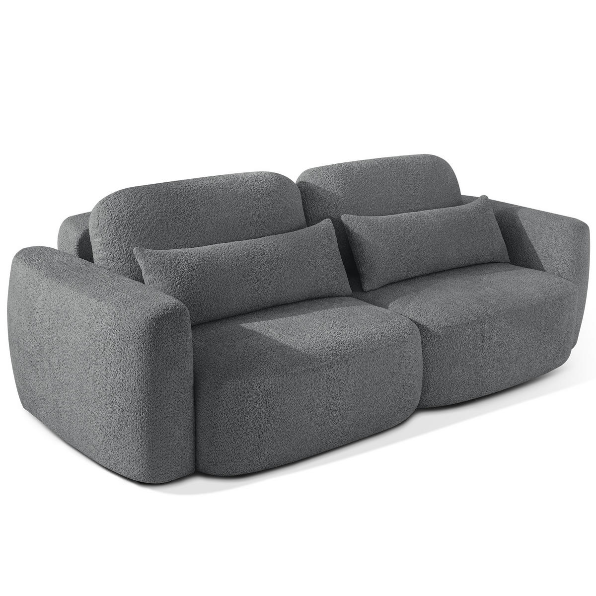 SOFA 3 ELOSA - Dunkelgrau, Holz/Textil (245/85/115cm) - KONSIMO®
