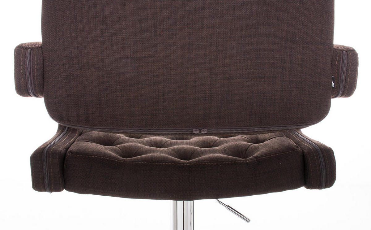 BARHOCKER Dubai, Gestell Metall in Chromoptik, STOFF Braun - Chromfarben/Braun, Textil/Metall (52/100/55cm) - TPFLiving