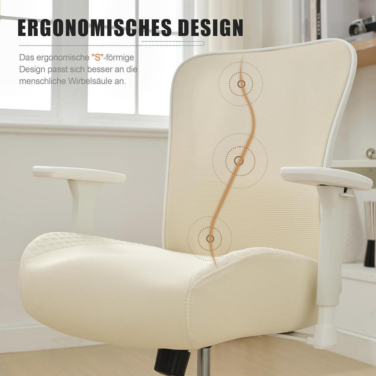 BÜROSTUHL Ergonomisch bis 230KG beige - Beige, Textil (73/103/69cm)