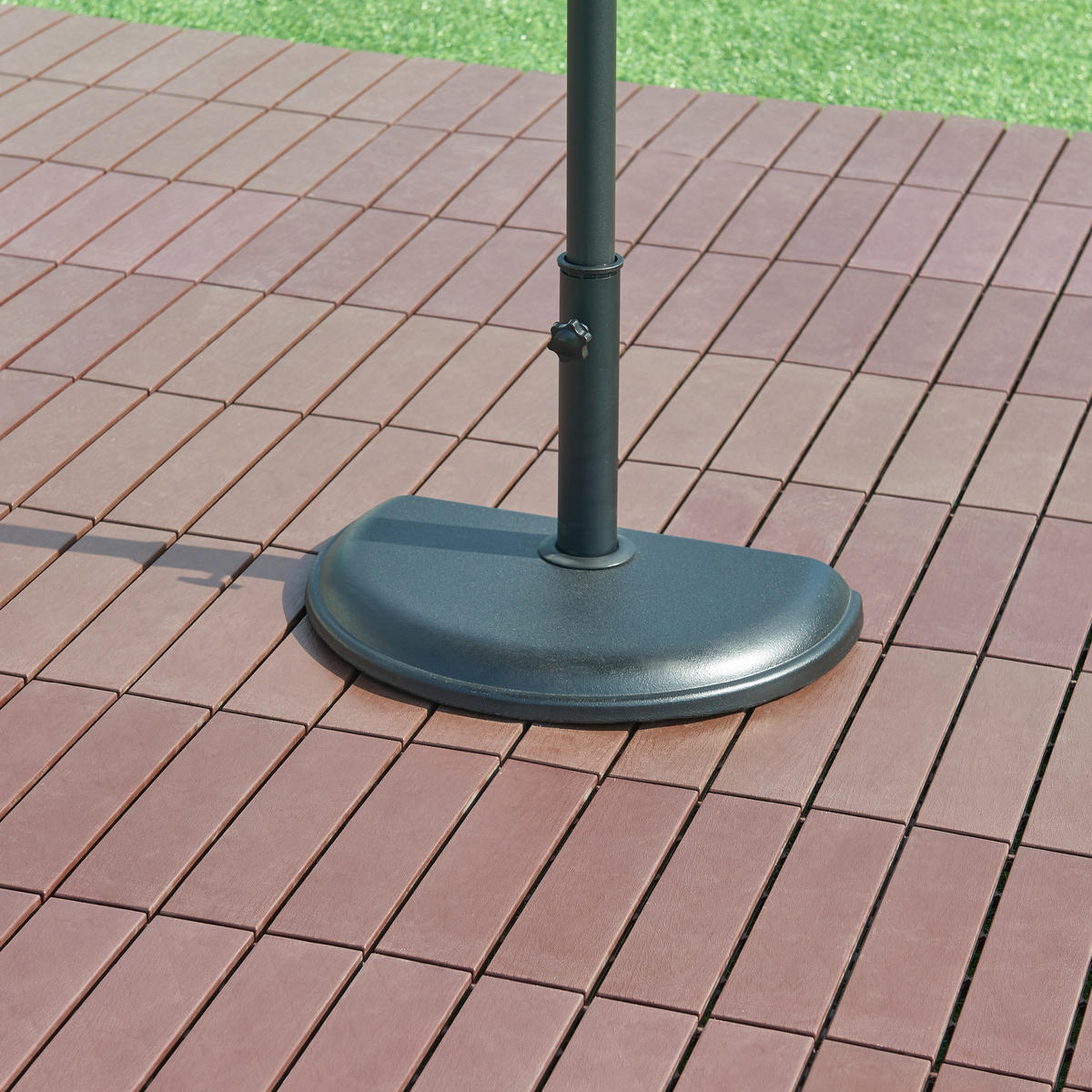 SONNENSCHIRMSTÄNDER Bisenti - Schwarz, Stein (29/45cm) - casa.pro