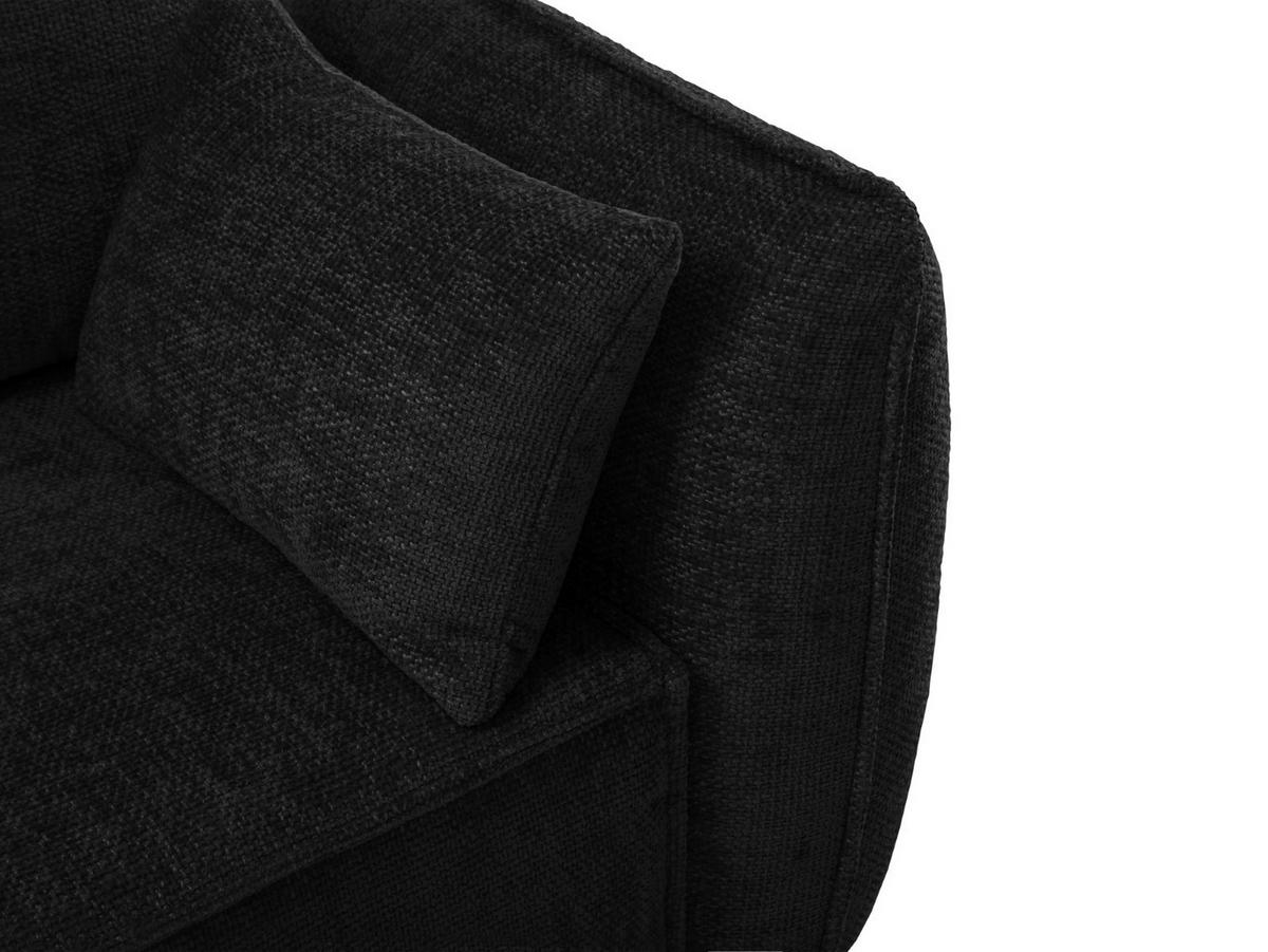 AUSKLAPPBARES-ECKSOFA links mit Container Kaelle aus Chenille-Stoff schwarz 4 Sitzplätze - Schwarz, Textil (165/252cm) - Micadoni