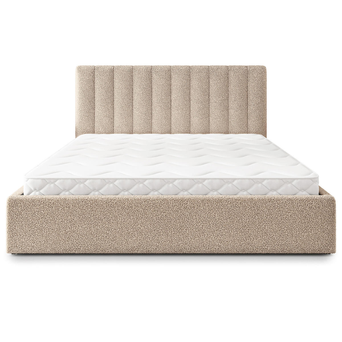 POLSTERBETT DEMERA Q 180x200 cm mit Bettkästen - Beige - Beige, Holz (180/200cm) - MASSENO