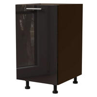 KÜCHENUNTERSCHRANK Essen D1D/45 Schwarz Hochglanz / Lava Matt 45 / 50 / 82cm - Schwarz Hochglanz/Dunkelgrau, Holz/Holzwerkstoff (45/82/50cm) - Feldmann-Wohnen