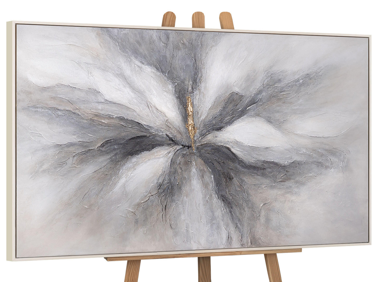 GEMÄLDE Goldener Moment Schattenfugenrahmen Beige 140x100 cm - Beige, Holz (140/100cm) - YS-art gallery