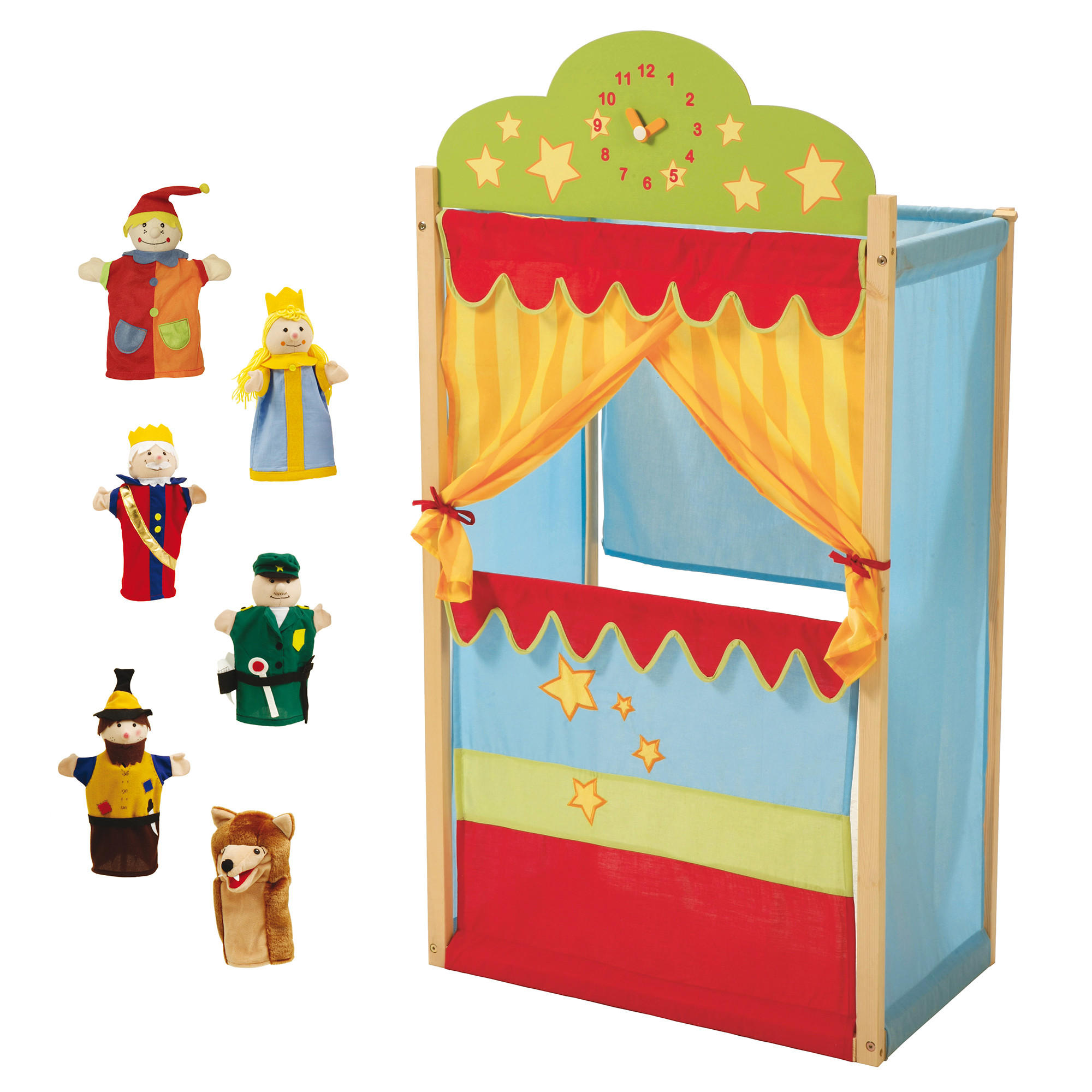 KASPERTHEATER mit Holzgestell - Multicolor, Holzwerkstoff (65.5/123.5/39cm) - Roba