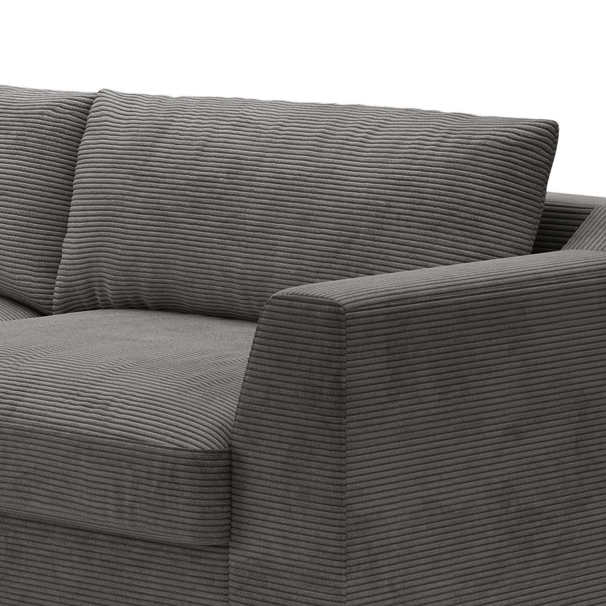 BIG-SOFA - Grau, Kunststoff/Textil (274/90/112cm) - home24