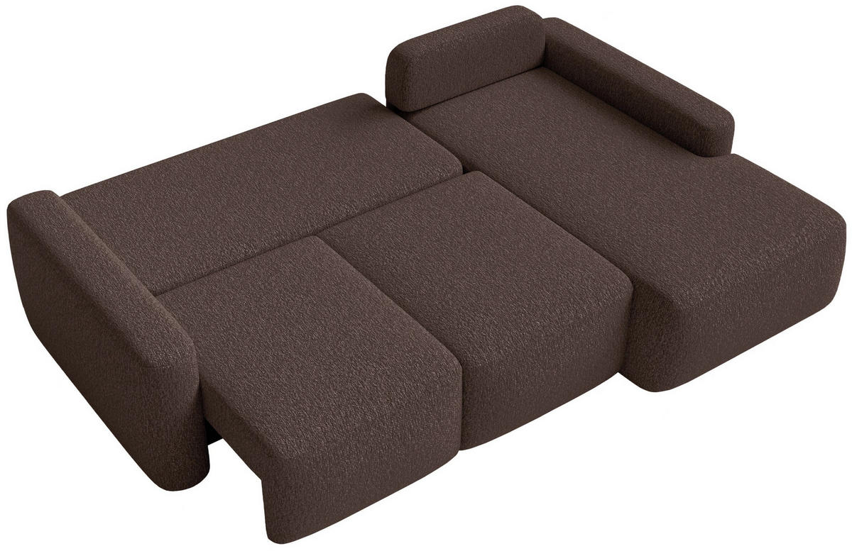 ECKSOFA Carnos Mini Braun Chenille - Schwarz/Braun, Kunststoff/Textil (164/238cm) - Selsey