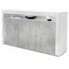 SIDEBOARD Valencia Beton Oxid Optik / Weiß Hochglanz - Hellgrau, Holzwerkstoff (155/92/40cm) - Vladon