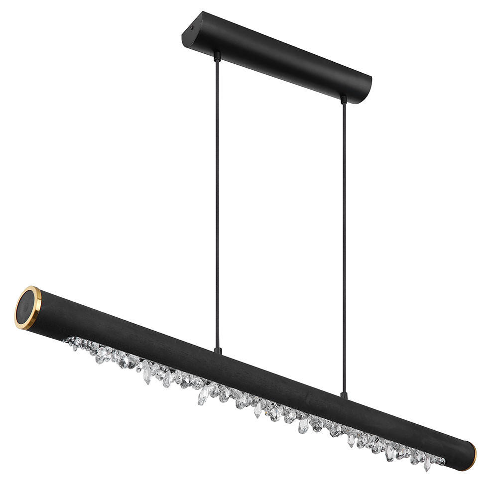 LED HÄNGELEUCHTE FELICITAS Schwarz Holz - Schwarz, Holz (100/8/150cm) - Globo Lighting