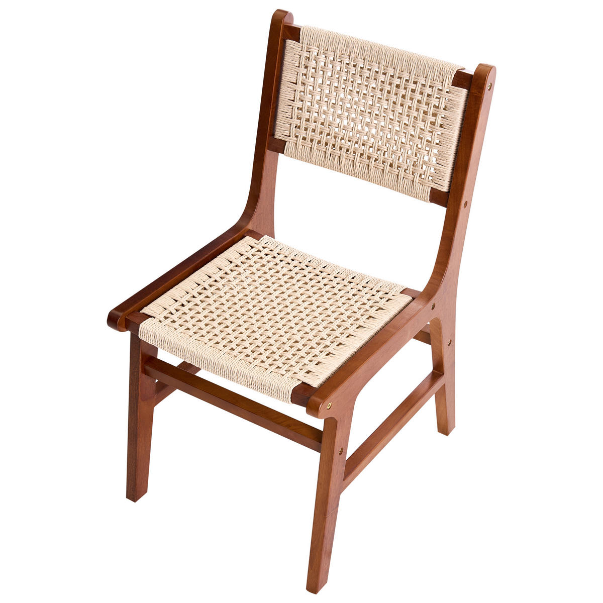 ESSZIMMERSTUHL 2er-Set Holz Braun/Beige Ozella - Braun, Holz (46/84/55cm) - Beliani
