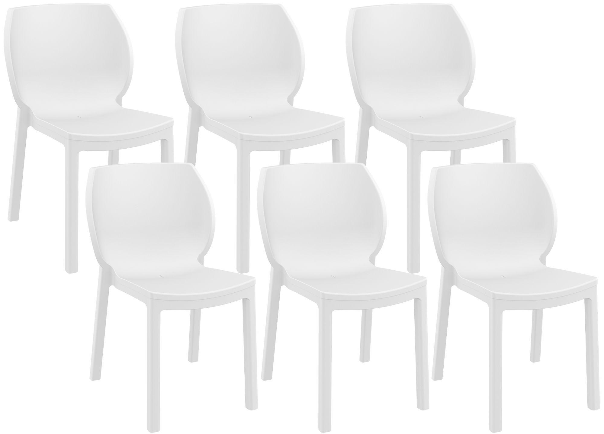 GARTENSTUHL 6 Kunststoff Weiß - Weiß, Kunststoff (58/80/59cm) - CLP