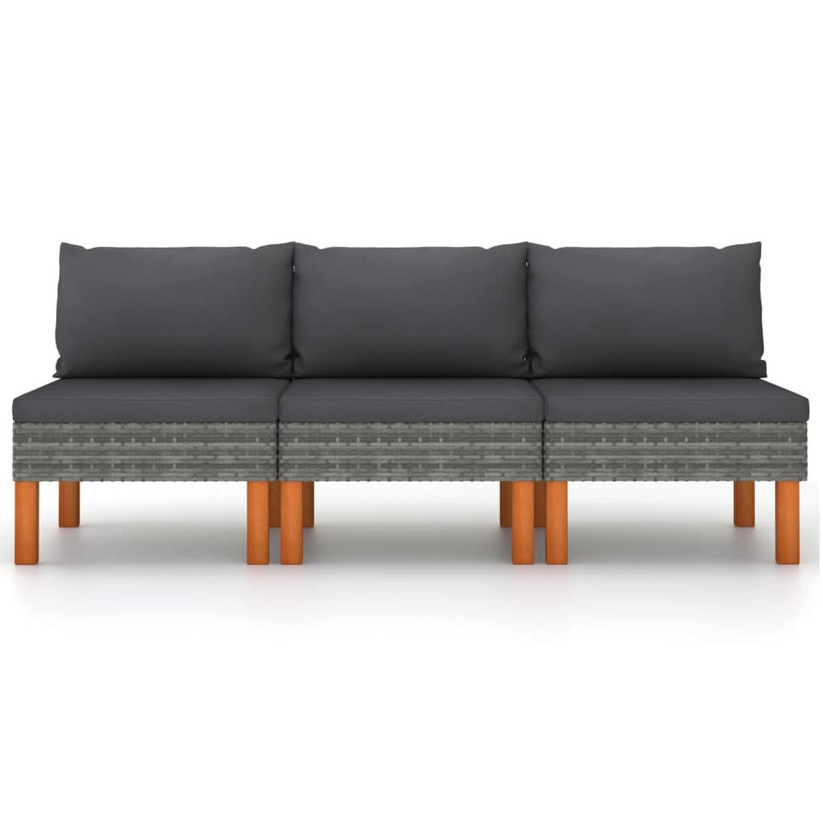 GARTENSOFA DYLOE 67/60.5/64.5 cm （3-SITZER） - Grau, Holz (67/60.5/64.5cm) - ZMH