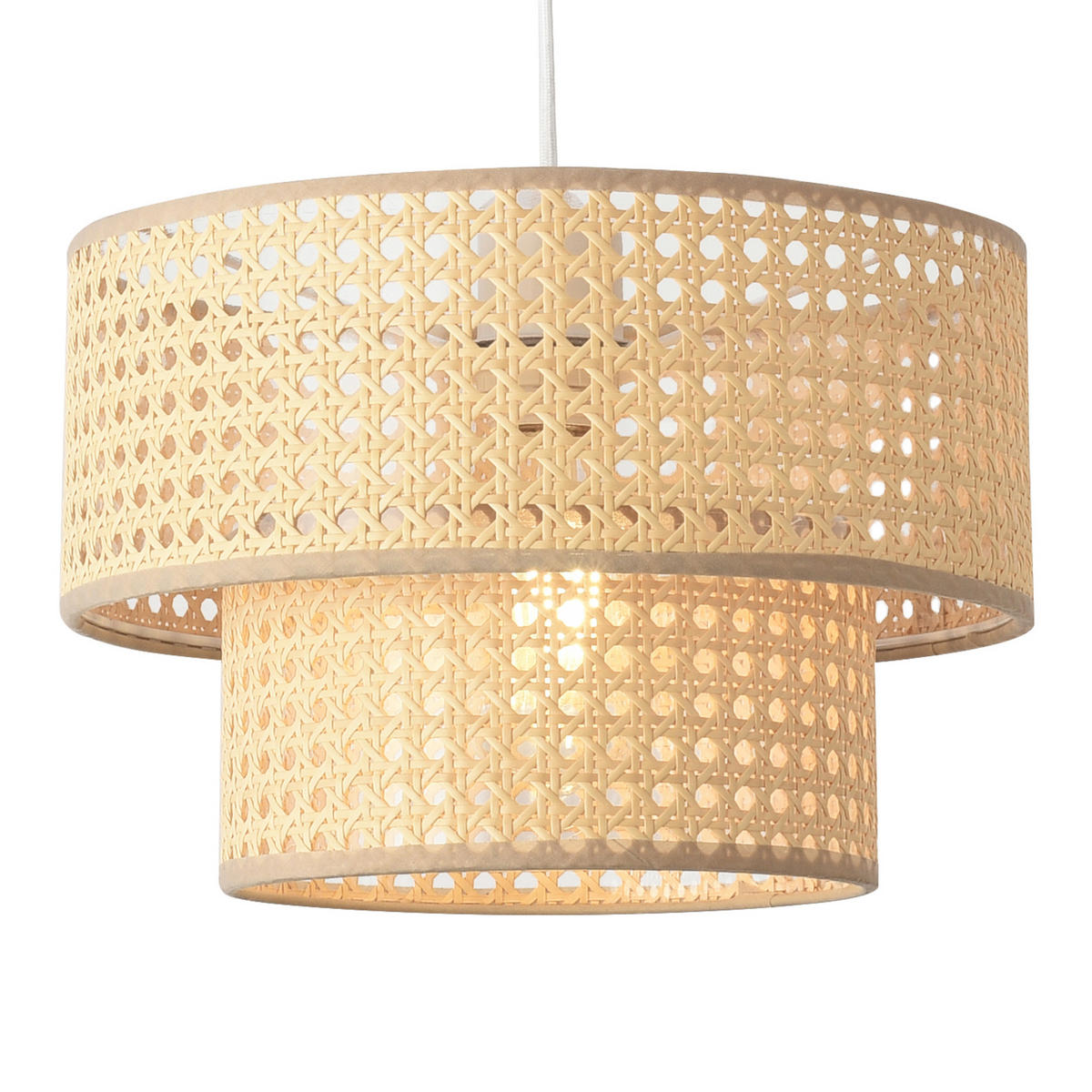 HÄNGELEUCHTE Ascot - Beige/Weiß, Kunststoff/Metall (30/30/160cm) - lux.pro