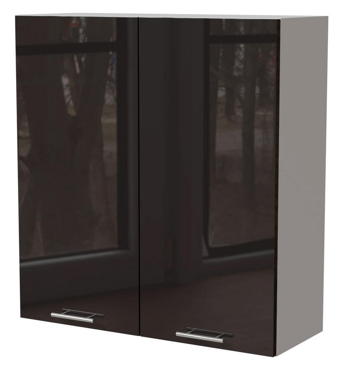 HÄNGESCHRANK Essen W4/90 Schwarz Hochglanz / Weiß Matt 90 / 32,5 / 96cm - Schwarz Hochglanz/Schwarz, Holz/Holzwerkstoff (90/96/32.5cm) - Feldmann-Wohnen