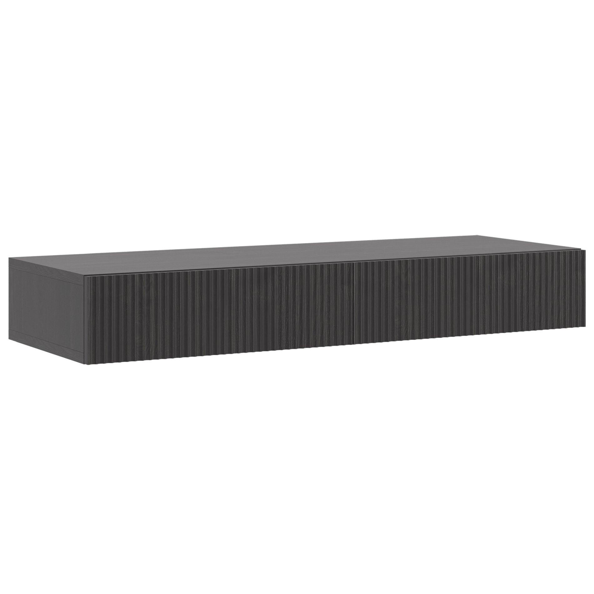 WANDKONSOLE Nolie Holzoptik Esche Schwarz 110 cm - Schwarz, Holzwerkstoff (110/17/40cm) - Selsey