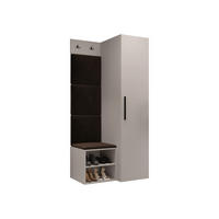 GARDEROBEN-SET Medi III - Kaschmir/Schwarz, Holzwerkstoff/Kunststoff (40/191/50cm) - MIRJAN24