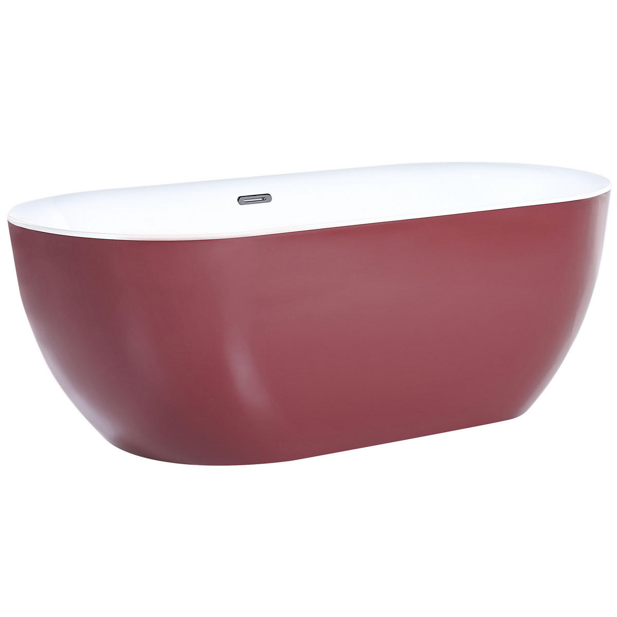 BADEWANNE FREISTEHEND 80x170x58 cm rot Carrera - Rot, Kunststoff (80/58/170cm) - Beliani