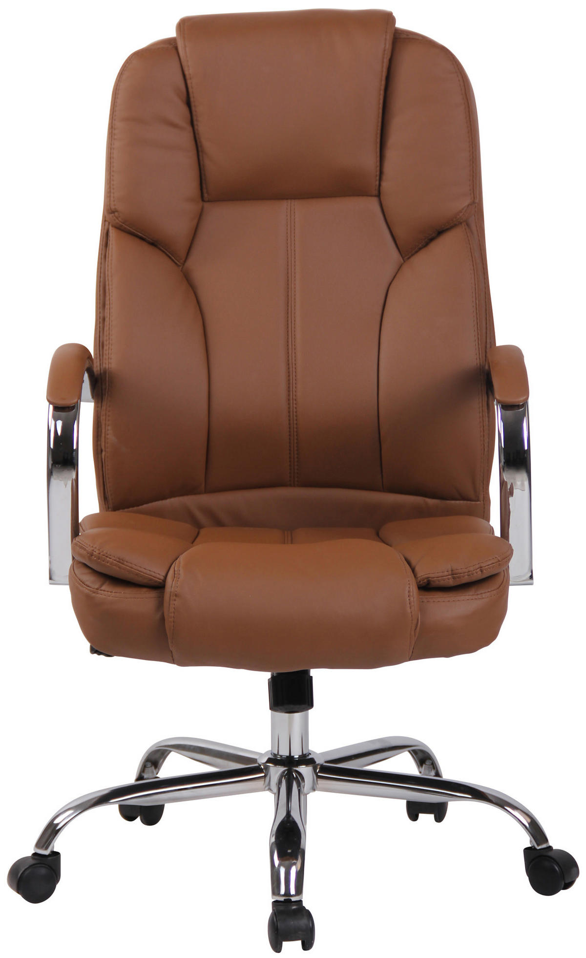 BÜROSTUHL JUBEL 115x62x70 Hellbraun Kunstleder Metall - Hellbraun, Leder/Metall (62/115/70cm) - DELUKE