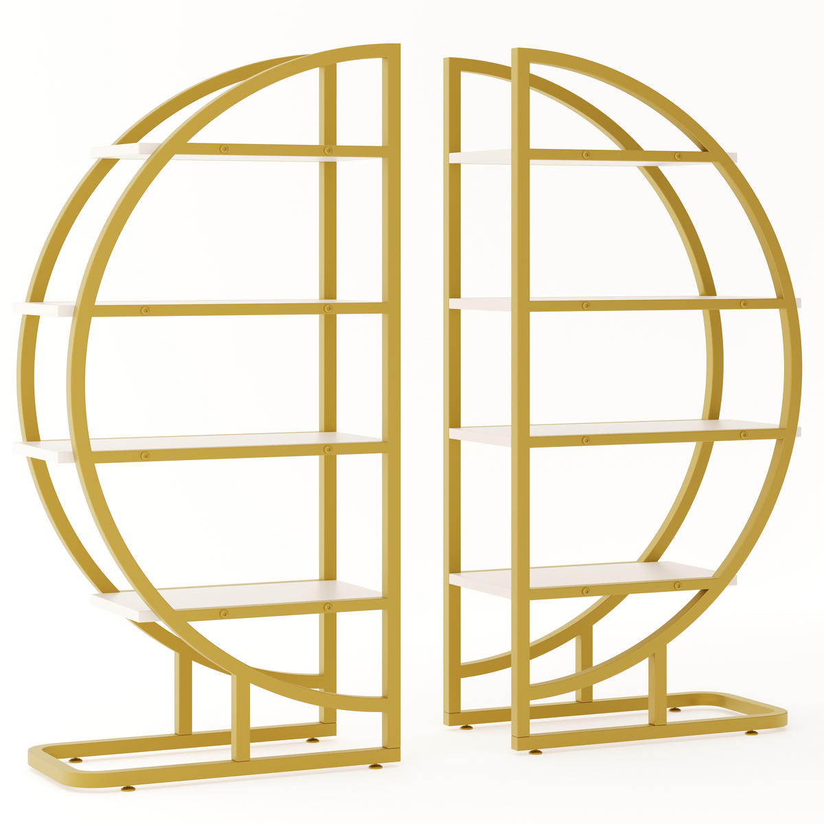 REGAL 120cm Gold Metall Bogen MDF modular modern - Multicolor, Metall (120/130/30cm) - FLIEKS