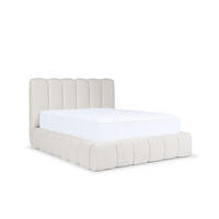 POLSTERBETT Mit Bettkasten, Chenille-Stoff Catch Me, Creme, 140x200 cm, CANDE - Creme, Holz (140/200cm) - Kaiser Möbel