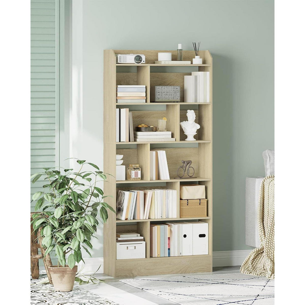 BÜCHERREGAL 6 Fach Eichenbeige 80 x 170 cm - Beige, Holzwerkstoff (80/170/24cm)