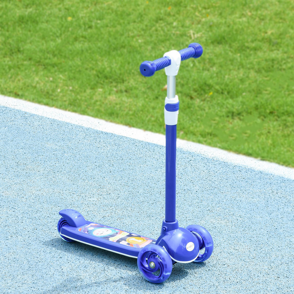KINDERSCOOTER DE-16957 3 Räder mit LED-Leuchten Blau - Blau, Kunststoff (52/29/76cm) - ComfortXL