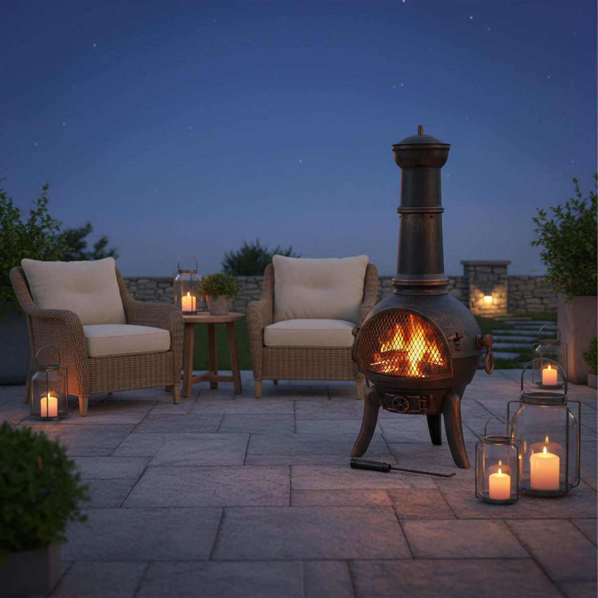 TERRASSENOFEN - Dunkelbraun, Metall (53/110/44cm) - Relaxdays