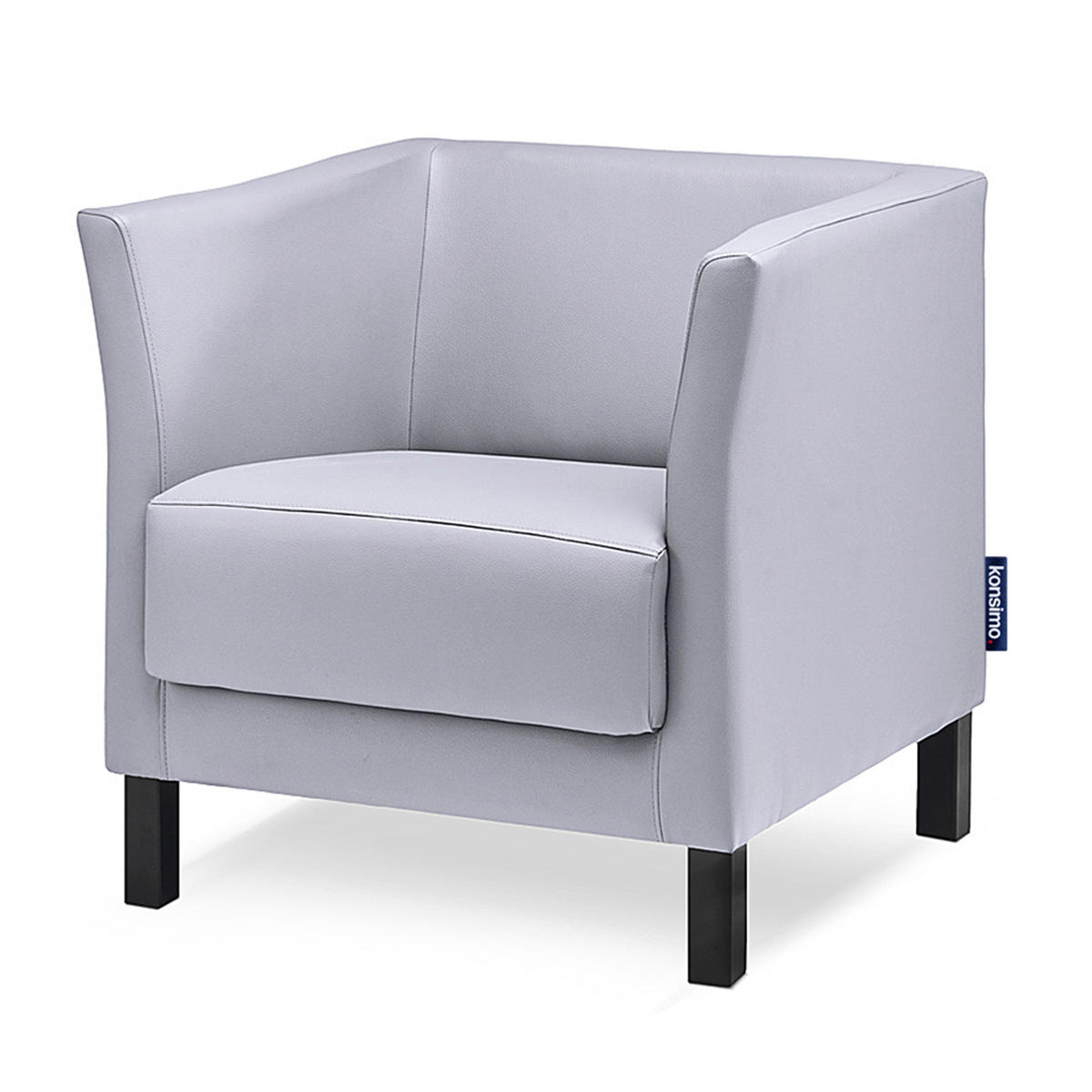 SESSEL ESPECTO Lederoptik, grau - Schwarz/Grau, Textil (67/71/74cm) - KONSIMO®