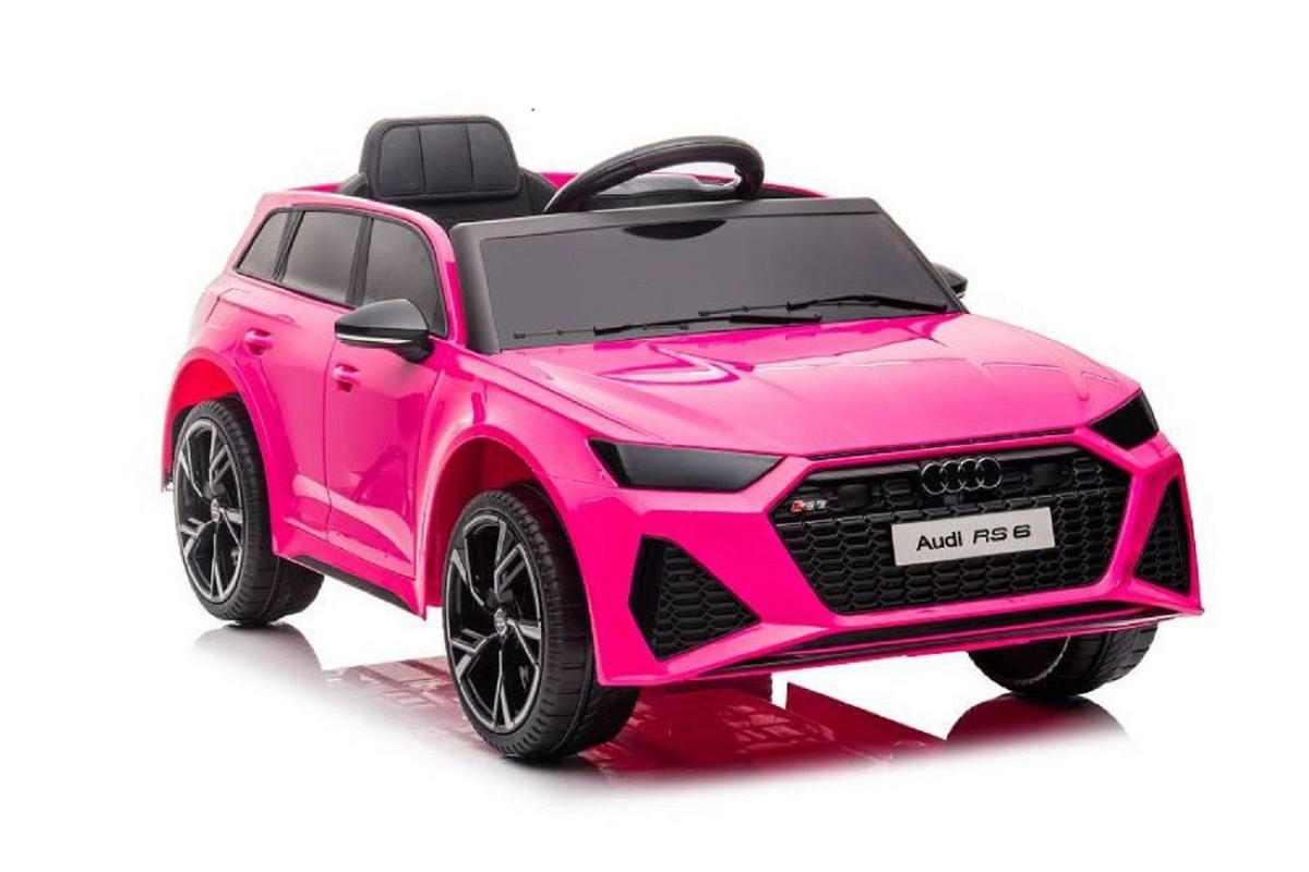 KINDER ELEKTROAUTO Audi RS6 pink EVA-Reifen, Kunstledersitz, MP3-Anschluss, Musikfunktion, lizenziert - Pink, Kunststoff (102/60/43cm) - Es-Toys