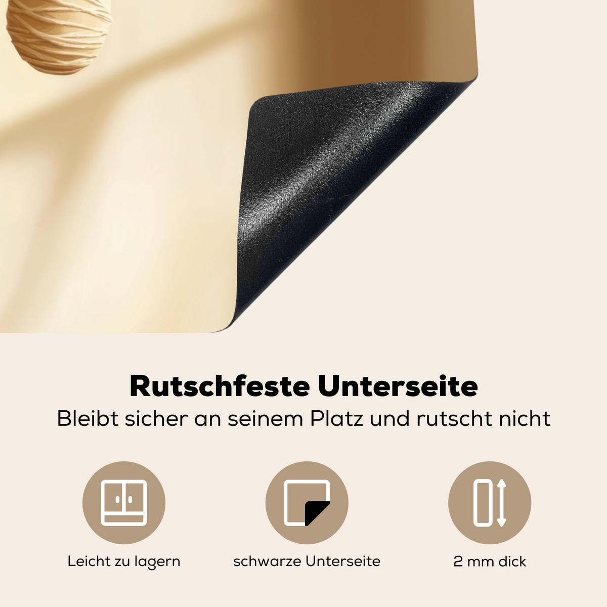 HERDABDECKPLATTE Beige - Osterkuchen - Eier Herdabdeckung Induktionsfeld 75x52 cm - Beige, Kunststoff (75/52/0.2cm) - MuchoWow