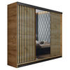 SCHIEBETÜRENSCHRANK MALANI - Craft Eiche Gold 200x205x59 cm - Honigeiche, Holzwerkstoff (200/205/59cm) - Kier Furniture