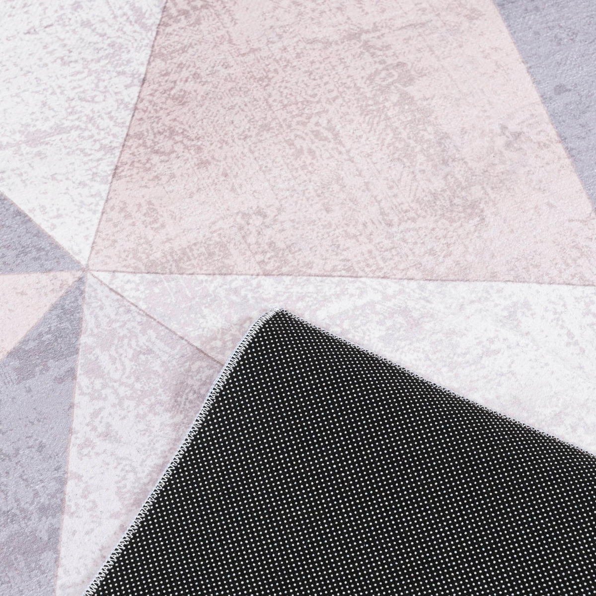 TEPPICH Beige Modern Geometrisch - Kurzflor Rechteckig, Modern, Stilvoll - 120 x 170 cm - Hellrosa/Creme, Textil (120/170cm) - Mazovia