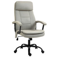 BÜROSTUHL DE-05108 Ergonomisch, 3D-Armlehnen, Kopfstütze & höhenverstellbar Grau - Beige, Metall (70/121/63cm) - ComfortXL