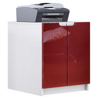 KOMMODE Logan Fronten in Bordeaux Hochglanz - Bordeaux, Holzwerkstoff (51/60.5/54cm) - Vladon