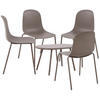 GARTENSITZGRUPPE Kunststoff Taupe (5-teilig) - Taupe, Kunststoff - CLP