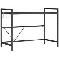 MIKROWELLENREGAL, Schwarz - Schwarz, Metall (32/47.5/64cm) - HOMCOM