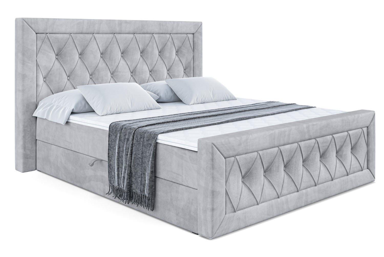 BOXBETT NOEL-Z - 120 x 200 - H4 - Hellgrau - Hellgrau, Holzwerkstoff (120/200cm) - ALTDECOR