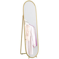STANDSPIEGEL DE-09976 ovale Form, freistehend, Metallrahmen Gold - Goldfarben, Metall (40/160/4cm) - ComfortXL