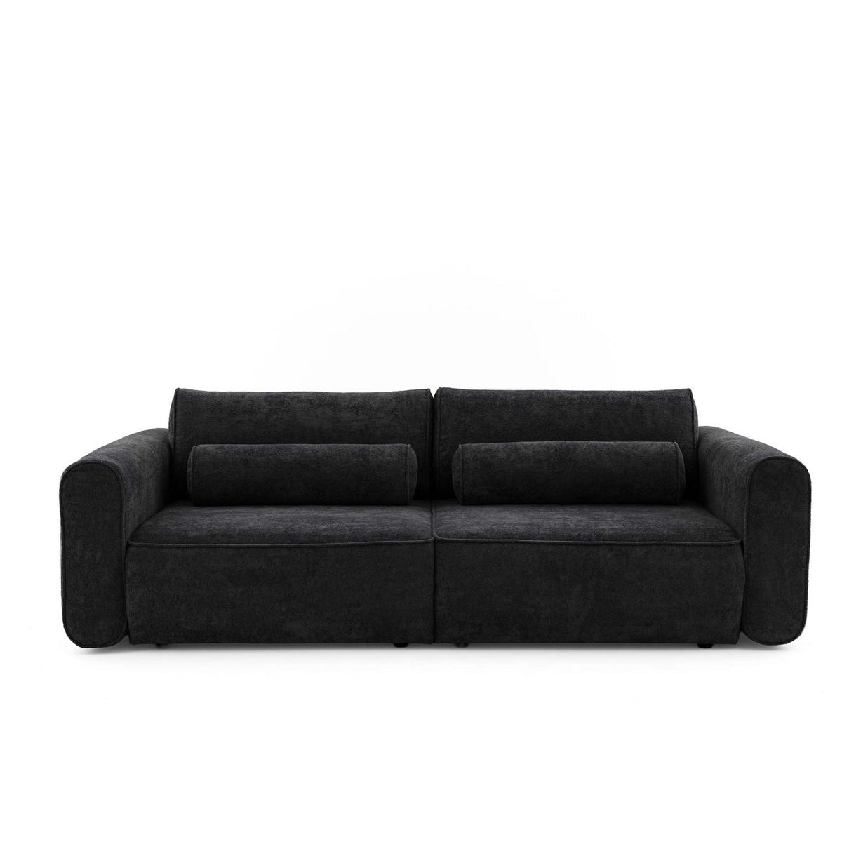 ECKSOFA MOTION mit Schlaffunktion 130x200 Webstoff Schwarz - Schwarz, Holz/Textil (250/166cm) - Muffo