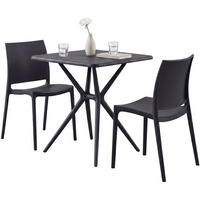 GARTENMÖBEL-SET Greta 2 Stühle 156x72x81cm Kunststoff Schwarz Balkonset - Schwarz, Kunststoff - DELUKE