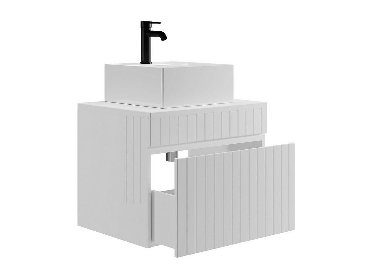 EINZELWASCHTISCH - 60cm x 46cm - MDF - weiß - SATARA - Weiß, Holz (60/46/46cm) - Vente-Unique