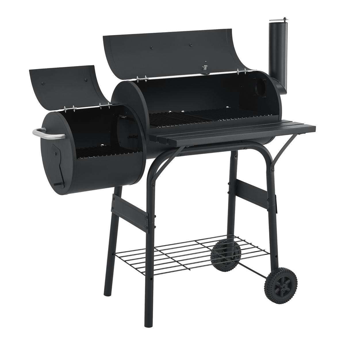 SMOKER-GRILL Arielli - Schwarz, Metall (110/115/64cm) - casa.pro