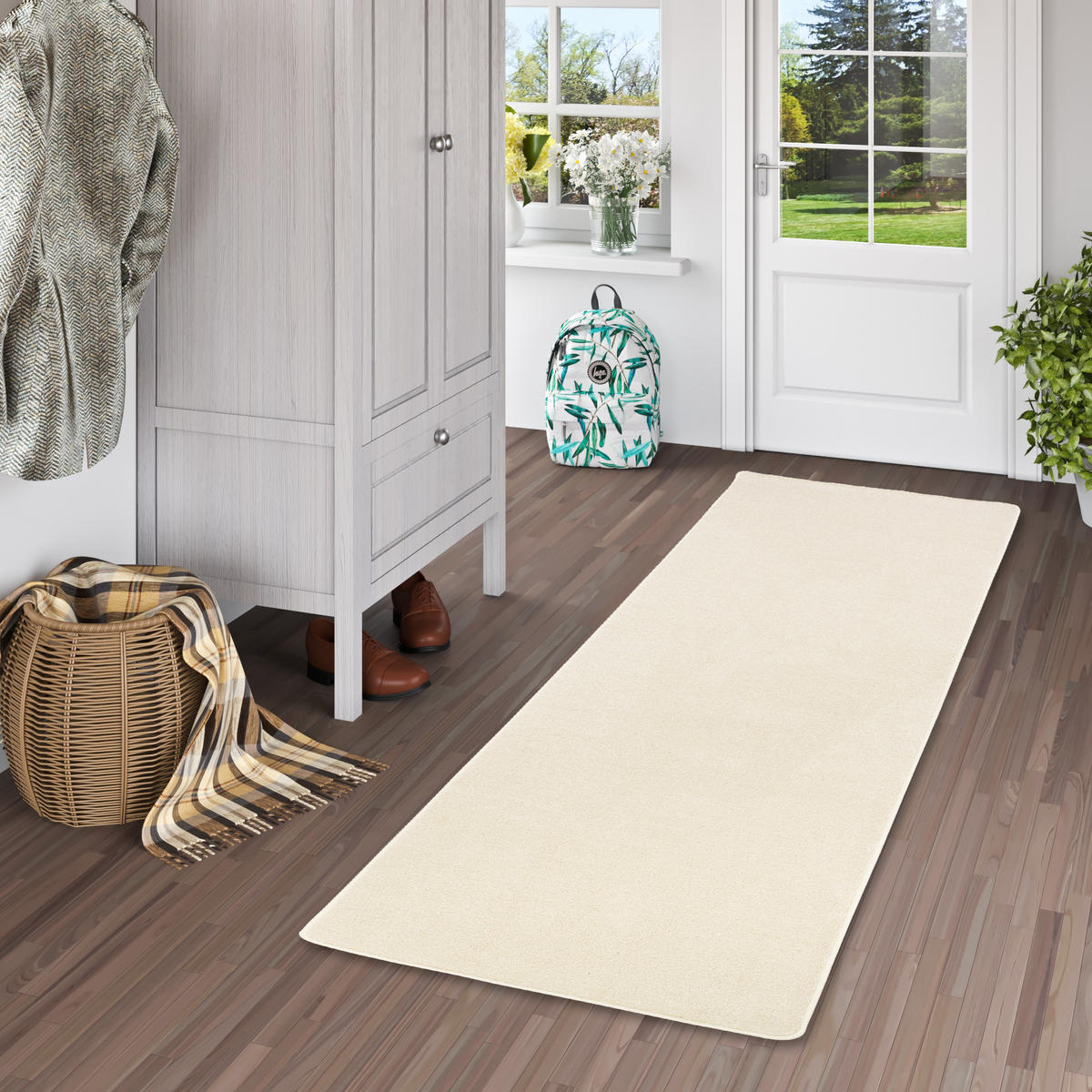 HOCHFLOR VELOURS LÄUFER TEPPICH LUNA - Creme, Textil (80/400cm) - Snapstyle