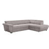 ECKSOFA mit Schlaffunktion und Bettkasten, verstellbare Kopflehnen - Schwarz/Grau, Kunststoff/Textil (224/262cm) - Cotta