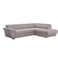 ECKSOFA mit Schlaffunktion und Bettkasten, verstellbare Kopflehnen - Schwarz/Grau, Kunststoff/Textil (224/262cm) - Cotta
