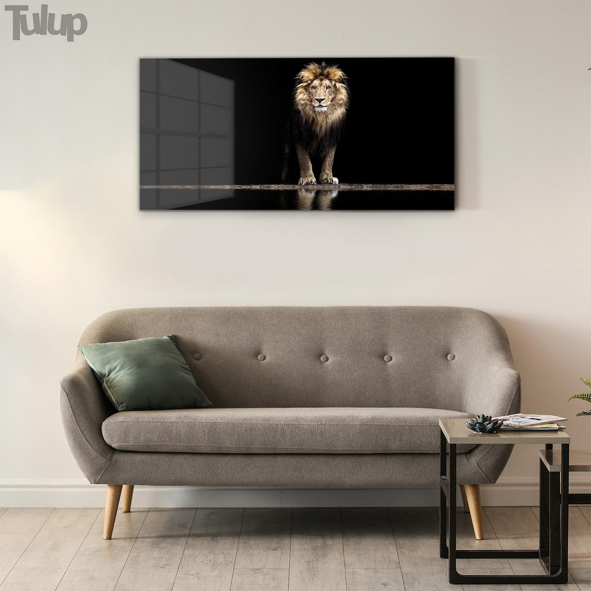 GLASBILD 140x70 cm Wildes Tier - Schwarz, Glas (140/70cm) - TULUP
