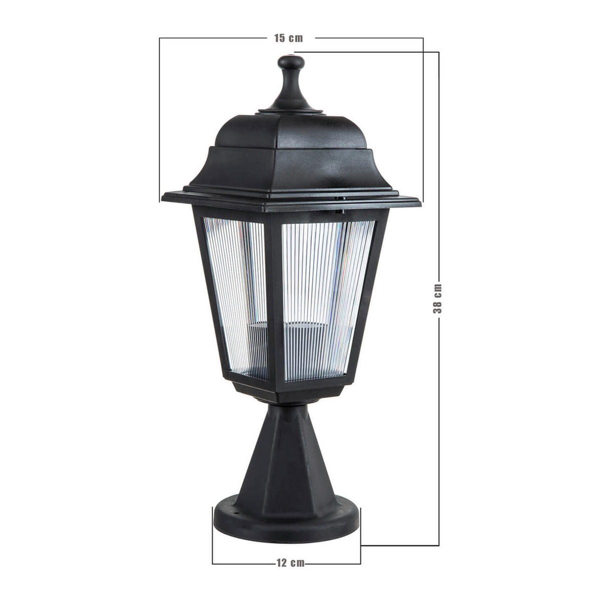 SOCKELLEUCHTE Ipswich - Schwarz, Kunststoff (15/15/38cm) - lux.pro